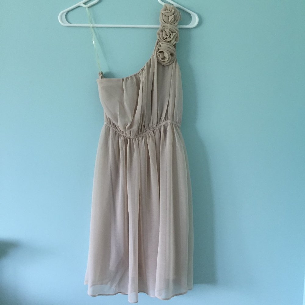One-Shoulder Alythea Dress, Dusty Rose, Size S